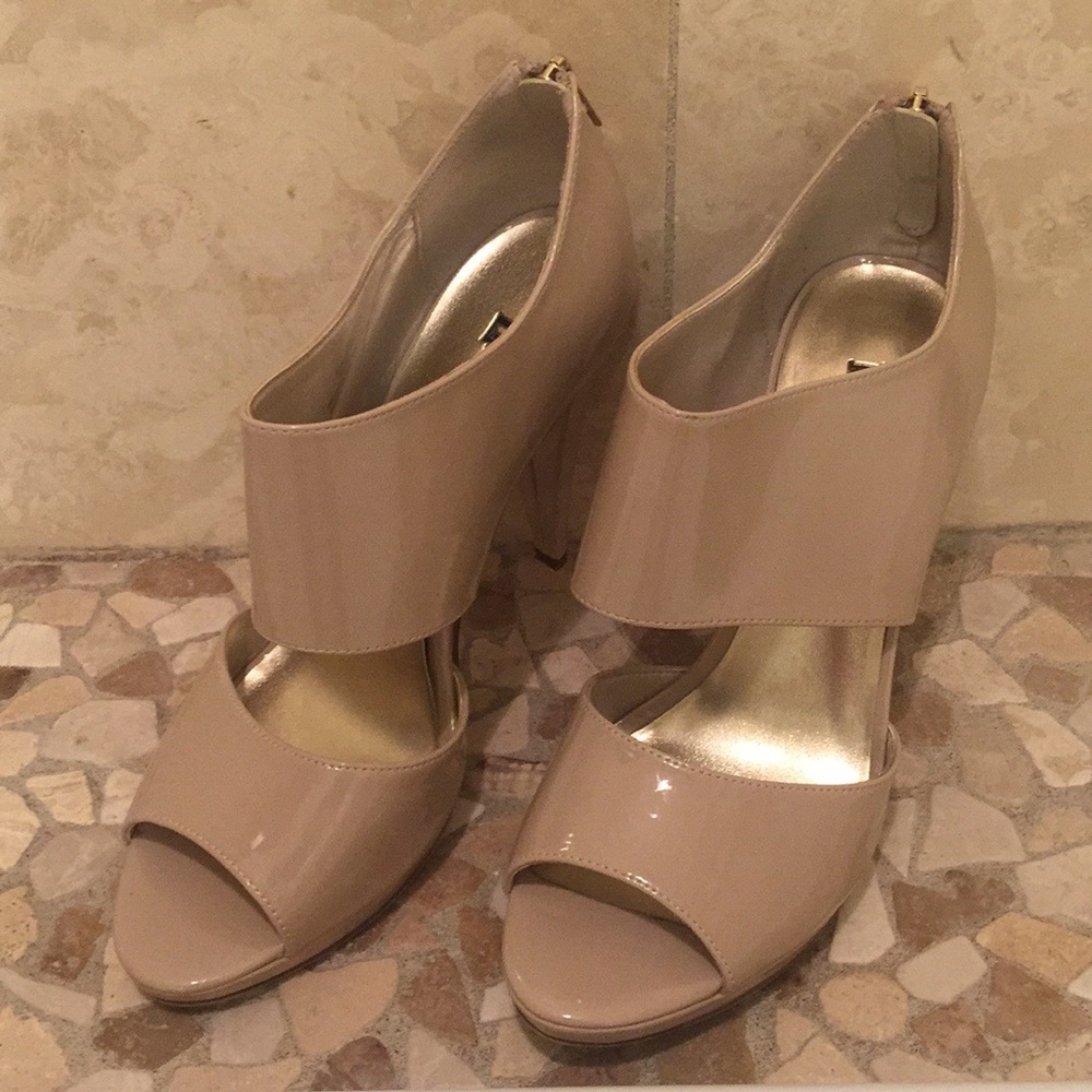 Nude Ankle Strap Heels